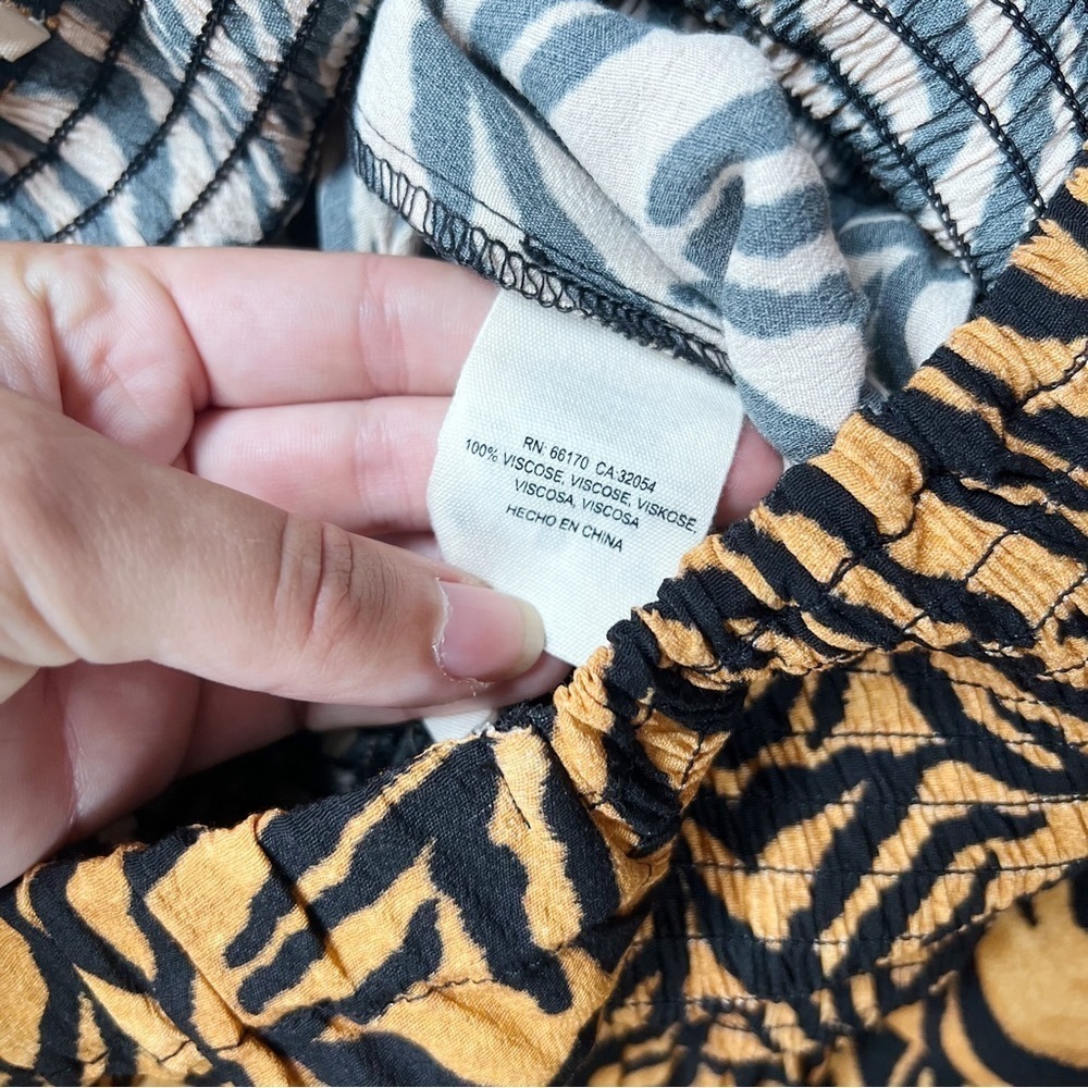 Kachel x Anthropologie • Tiger-Striped Jumpsuit wide leg palazzo smocked - Picture 7 of 11
